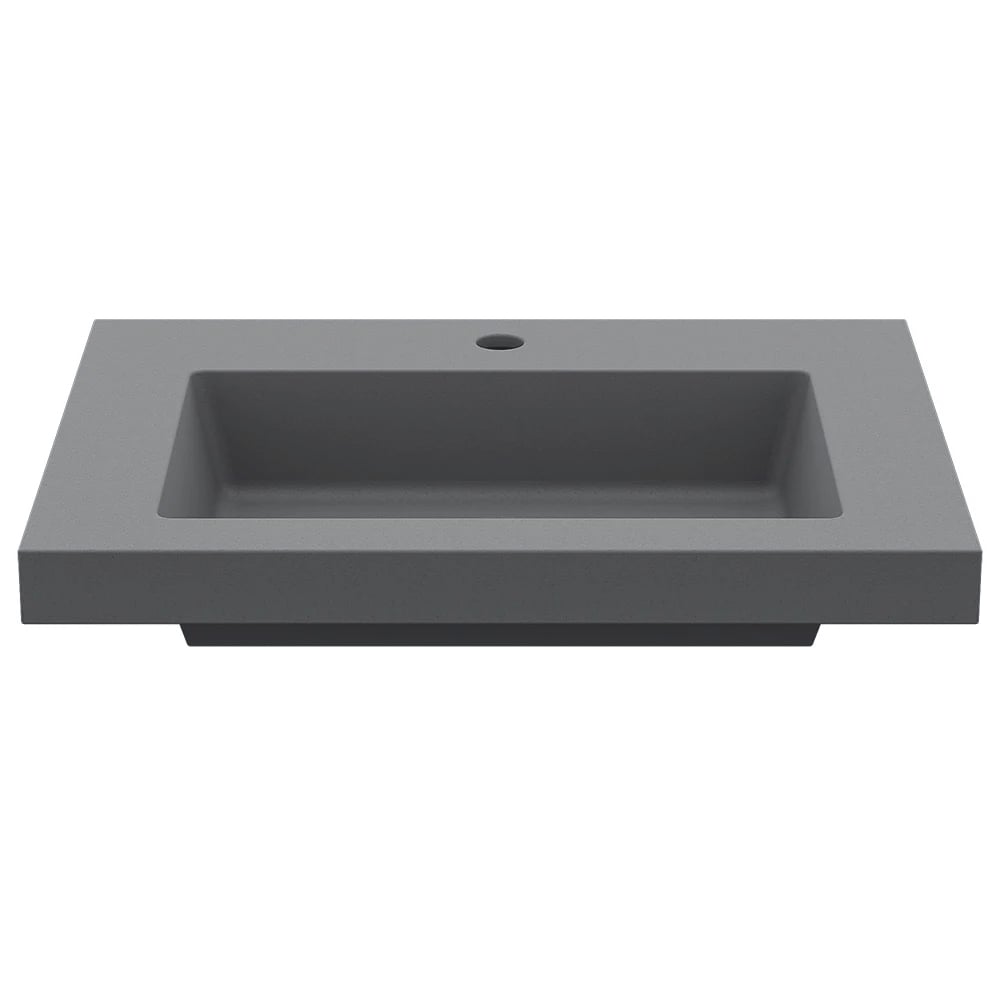23"Rectangular Concrete Gray Drop-in Bathroom Sink