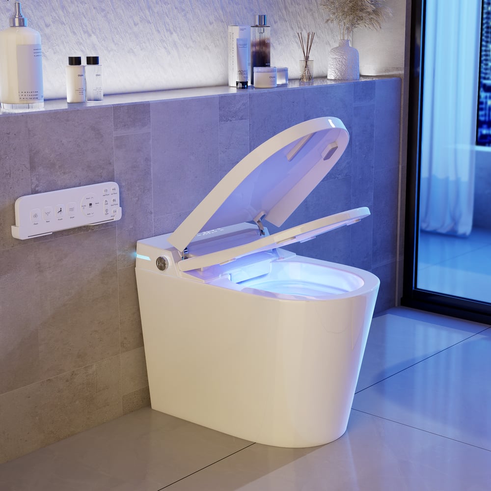 Fitro H2 Pro Compact Smart Bidet Toilet with Built-In Tank, UV Sterilization, 1.32 GPF