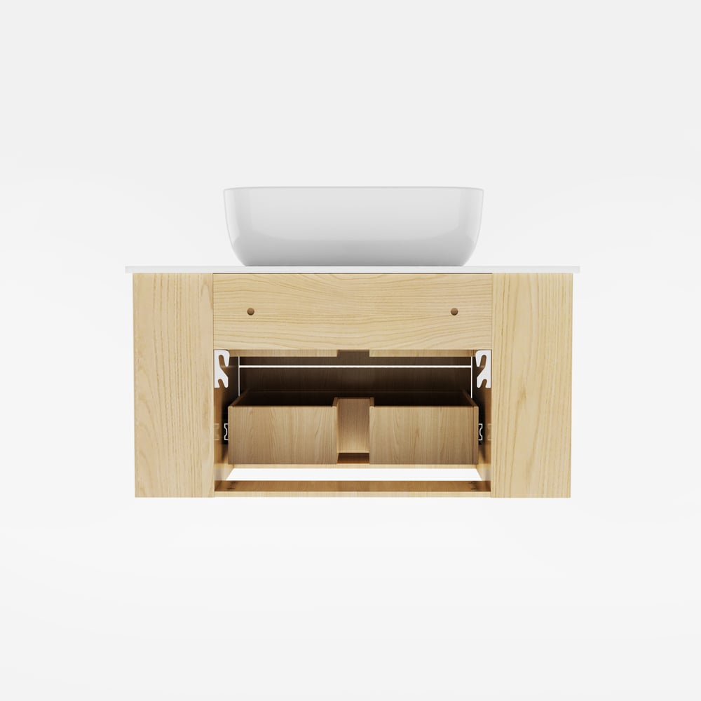 Bathroom Vanity Set 31.5" Modern Floating Sintered Stone Bathroom Vanity with Sink