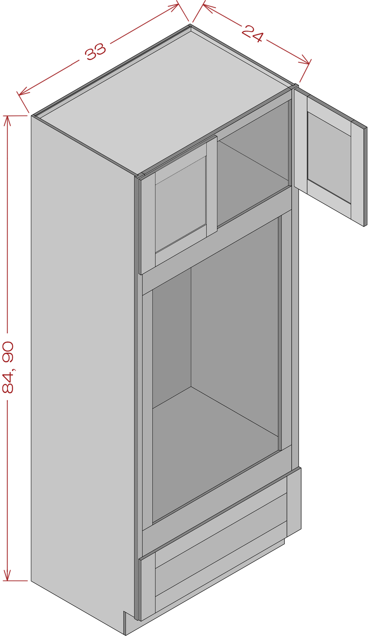 Oven Cabinets - Shaker White