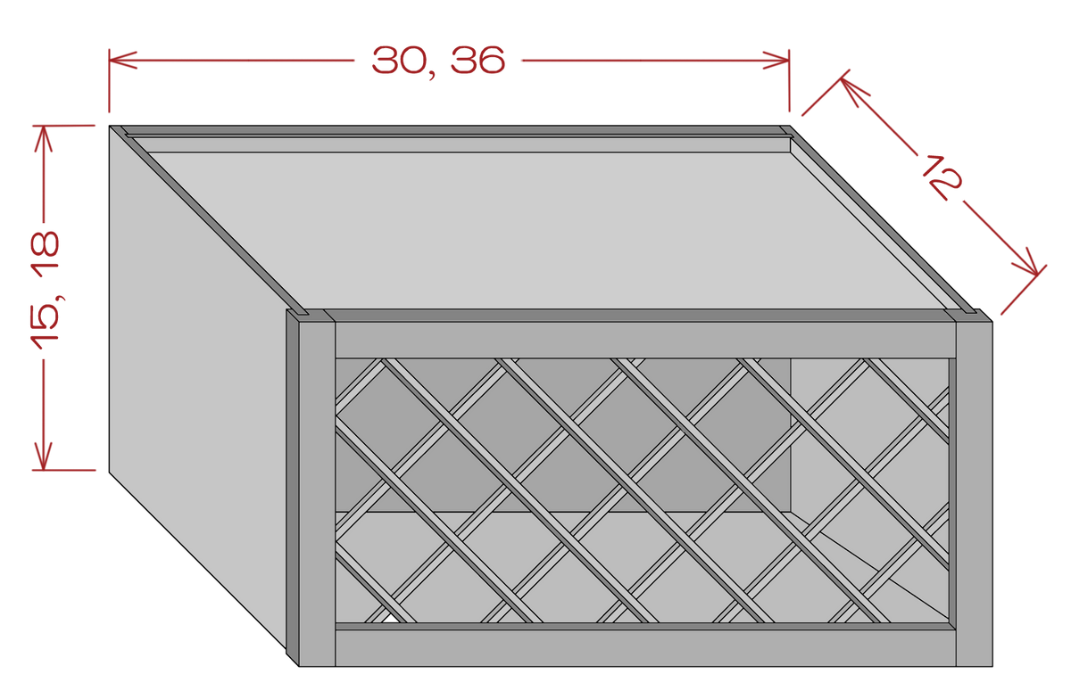 Wine Rack Cabinets - Shaker White