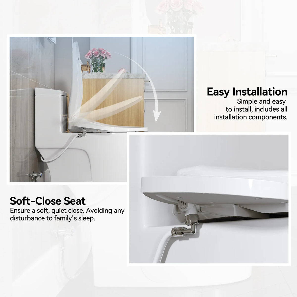 HOROW BT0338W Dual Flush One-Piece Toilet with Bidet Seat