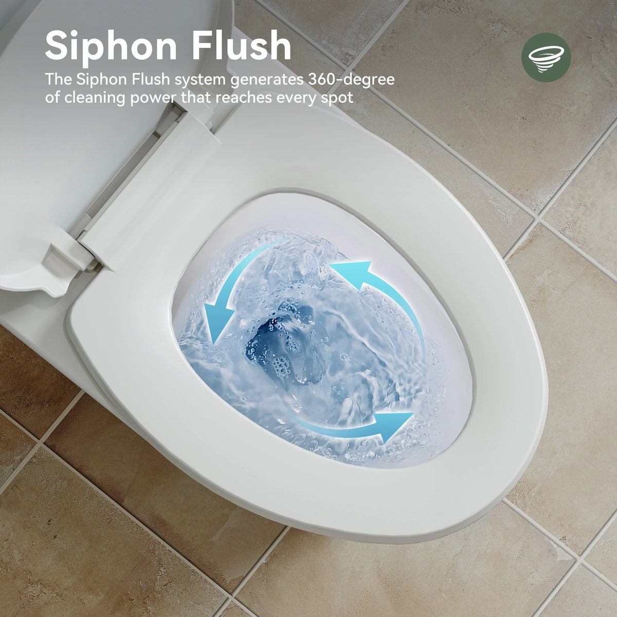 HOROW T0351W ADA Dual Flush One-Piece Toilet, 12-Inch Rough-In