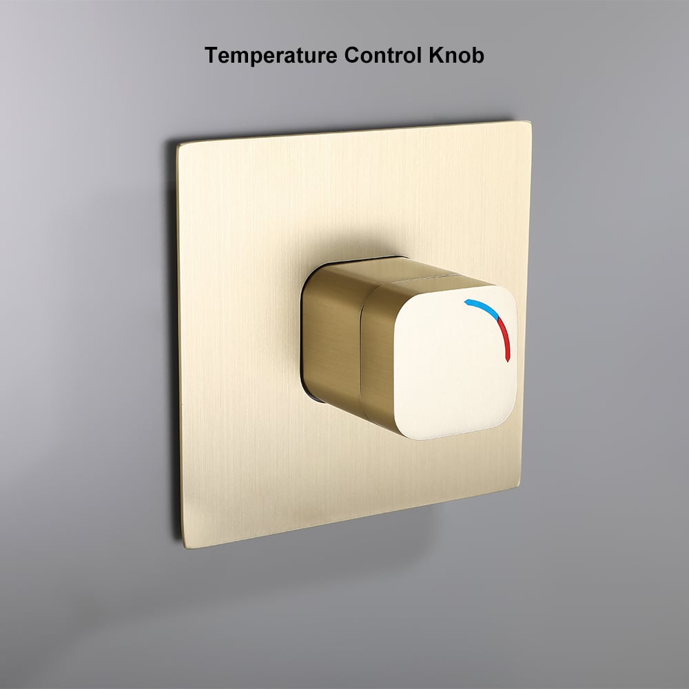 Waterfall Wall Mount Bathroom Sink Faucet Single Knob Solid Brass Brushed Gold