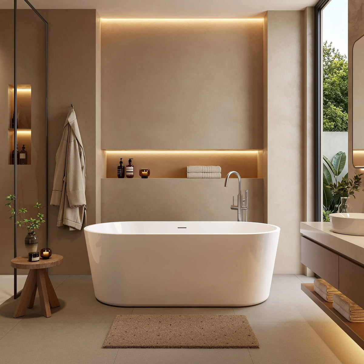 TU67-MW-OF 67" Acrylic Deep Soaking Bathtub with Premium Thickened Sealant