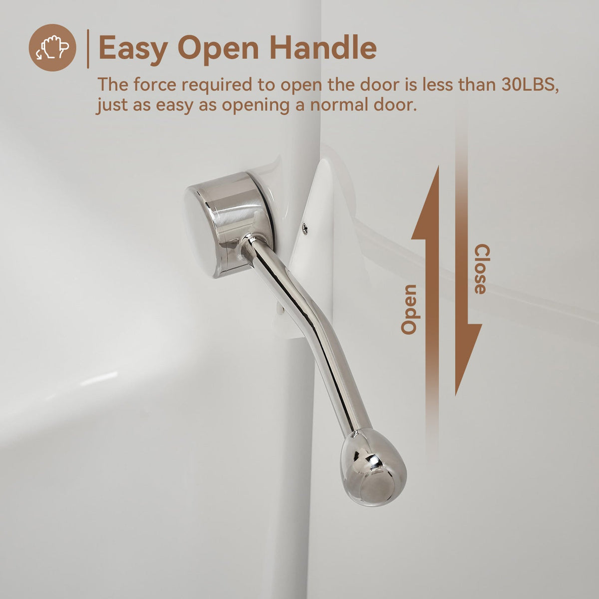 WT52-L 52" Walk-In Tub with Shower, 18" ADA Seat & 3 Handles