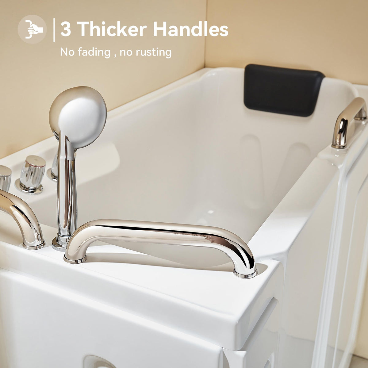 WT52-L 52" Walk-In Tub with Shower, 18" ADA Seat & 3 Handles