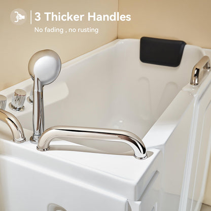 WT52-L 52" Walk-In Tub with Shower, 18" ADA Seat & 3 Handles