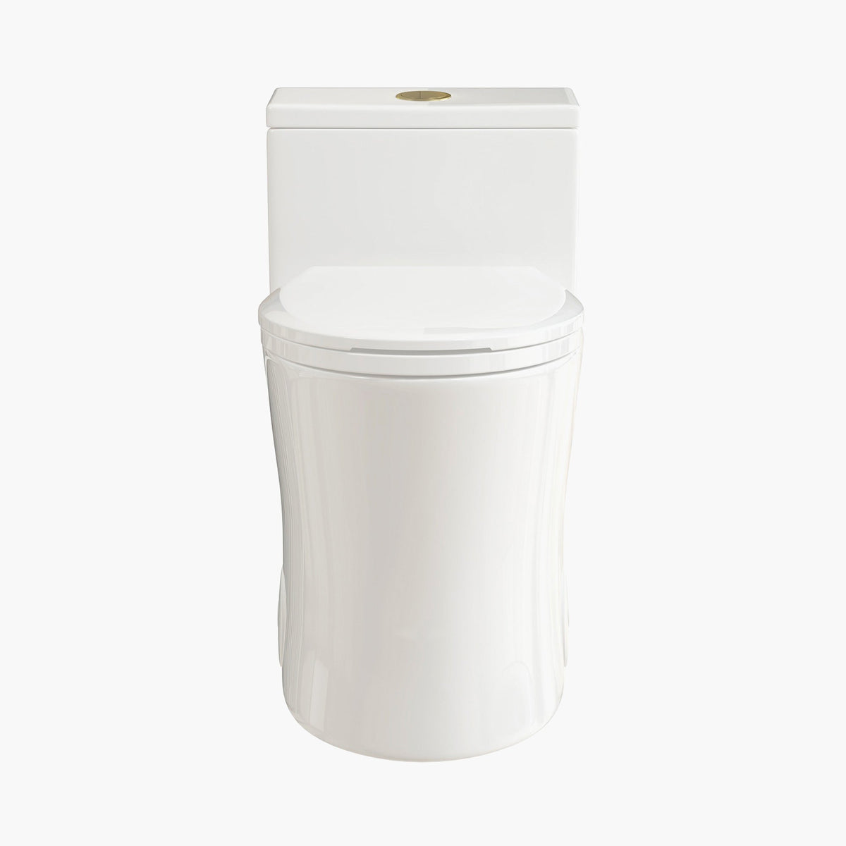 HOROW T0338W-G ADA One-Piece Dual Flush Toilet with Golden Button