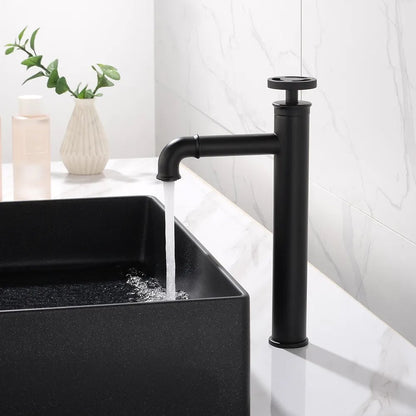 Ruth Industrial Matte Black Single Hole Bathroom Vessel Sink Faucet Single Handle Brass
