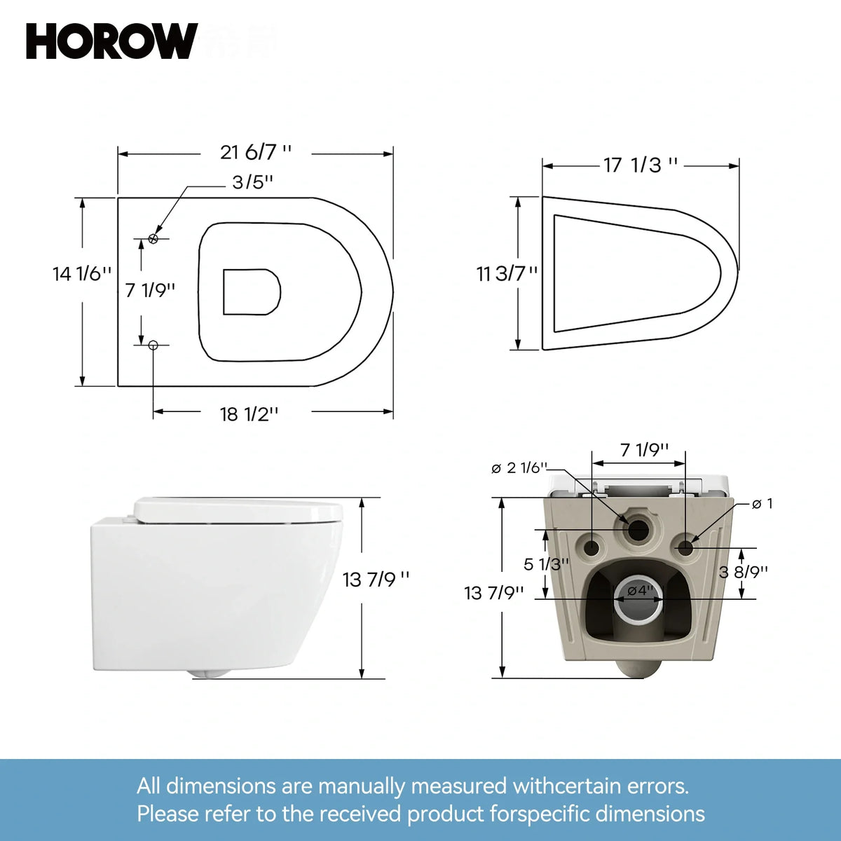 Wall Mounted Toilet with Power Flush and Sleek Model TG03W