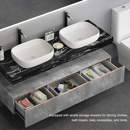 48" Modern Floating Bathroom Vanity Set with Single Vessel Sink Wall Mounted