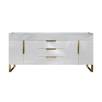Aro 59" Freestanding Double Bathroom Vanity with Sink, Sintered Stone Top