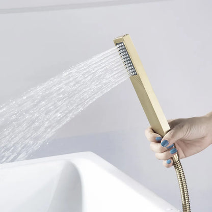 Dree Floor Mounted Tub Filler Single Handle Freestanding Bathtub Faucet Handheld Shower