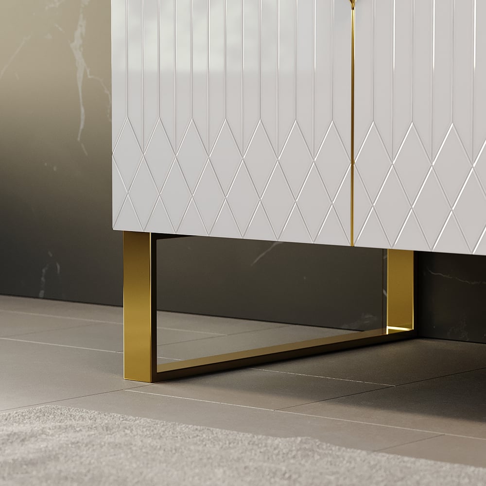 Aro 59" Freestanding Double Bathroom Vanity with Sink, Sintered Stone Top