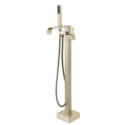 Dree Floor Mounted Tub Filler Single Handle Freestanding Bathtub Faucet Handheld Shower