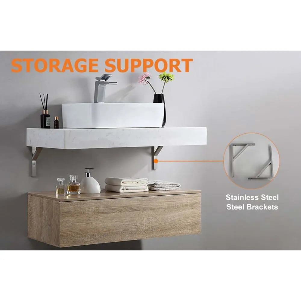 Modena 35.4"Floating Single Bathroom Vanity with Sink, Sintered Stone Top