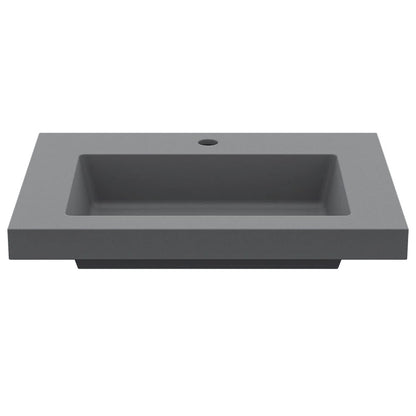 23"Rectangular Concrete Gray Drop-in Bathroom Sink