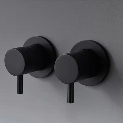 10" Wall-Mounted Round Black Shower System 2-Function with Hand Shower