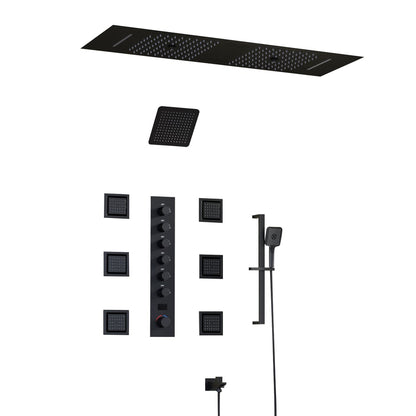 35" Wall-Mounted Intelligent Bluetooth Shower System with Multi-nozzle