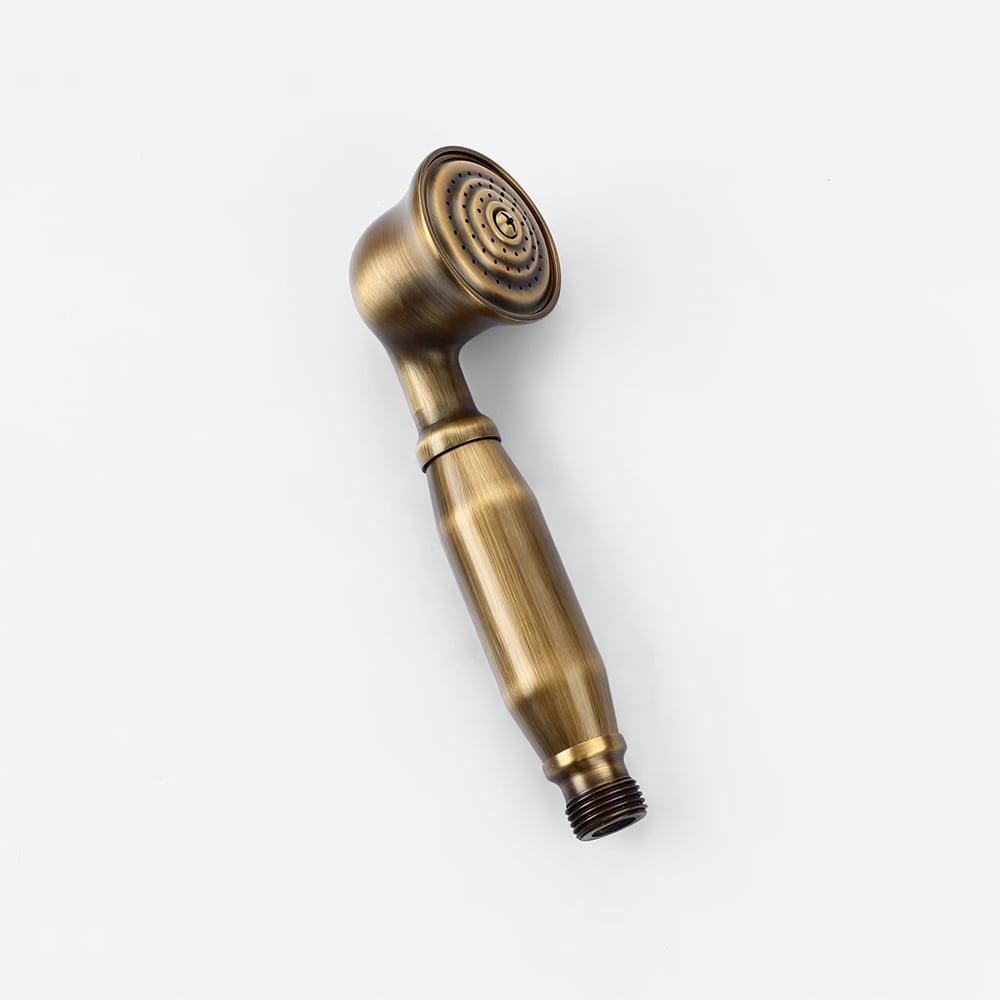 Classic Exposed Antique Brass Two Handle Round Rainshower Shower Fixture Solid Brass