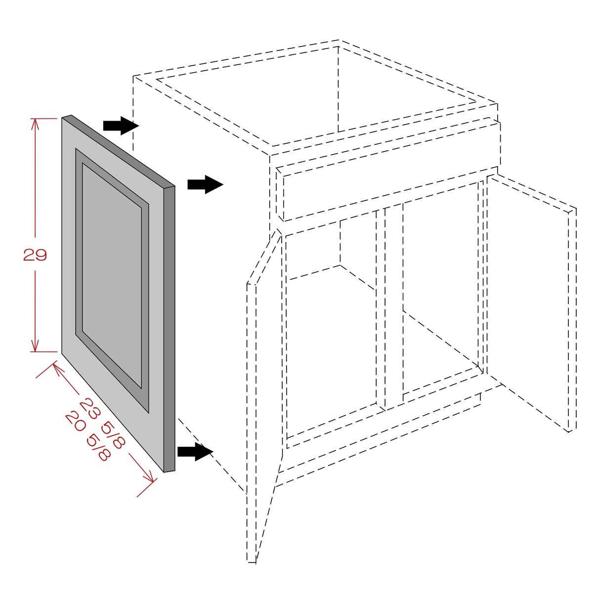 Base Decorative Door - Shaker White