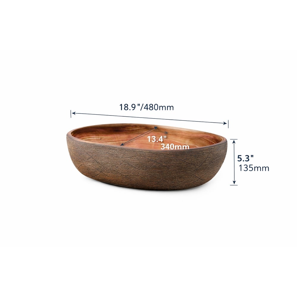 19" Oval Ceramic Bathroom Sink – Matte Glazed Vessel Sink
