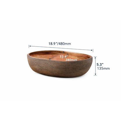 19" Oval Ceramic Bathroom Sink – Matte Glazed Vessel Sink