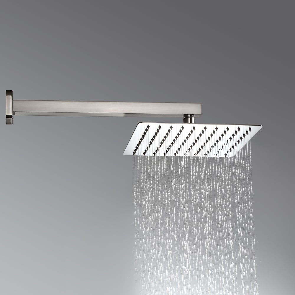 Modern 12" Wall Mounted Shower System with Handheld Shower Pressure Balance Valve