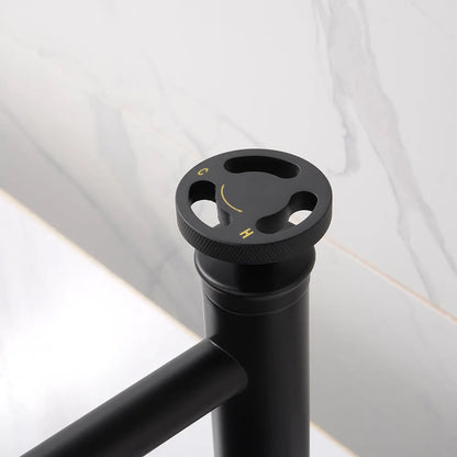 Ruth Industrial Matte Black Single Hole Bathroom Vessel Sink Faucet Single Handle Brass