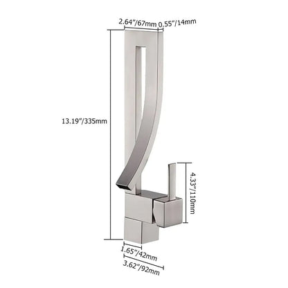Modern Single Handle 1-Hole Brushed Nickel Bathroom Sink Faucet Waterfall Spout Brass