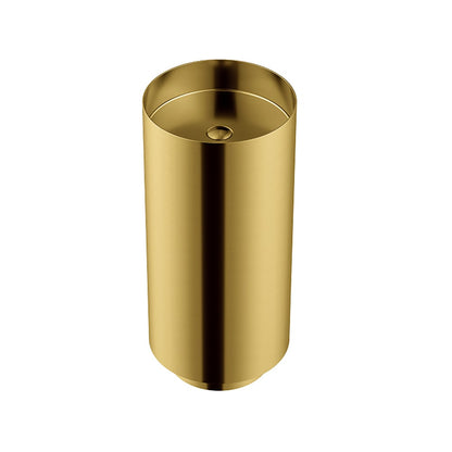 Gold Modern Luxury Round Stainless Steel Freestanding Bathroom Sink Pedestal Sink
