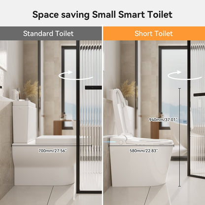 Fitro H2 Pro Compact Smart Bidet Toilet with Built-In Tank, UV Sterilization, 1.32 GPF