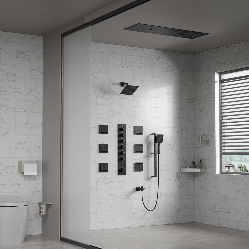 35" Wall-Mounted Intelligent Bluetooth Shower System with Multi-nozzle