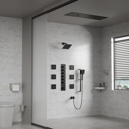35" Wall-Mounted Intelligent Bluetooth Shower System with Multi-nozzle