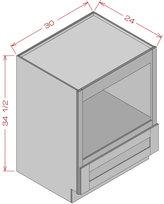Microwave Base Cabinet - Shaker Gray