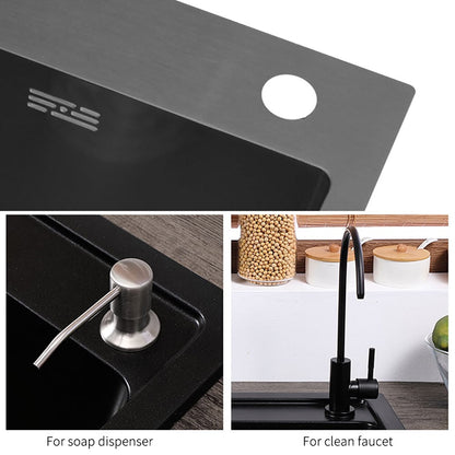 32" Black Stainless Steel Kitchen Sink Double Bowls Drop-In Sink with Drain and Overflow