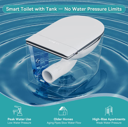 Airloo S6 Wall-Mounted Smart Bidet Toilet with Auto Lid, Aromatherapy