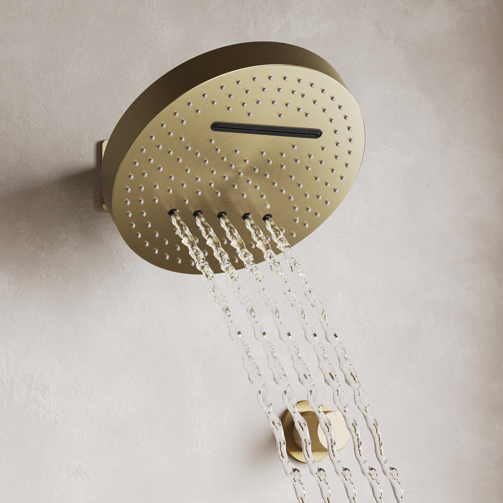 Luxury Wall-Mounted Shower System with Rainfall Head & Body Spray
