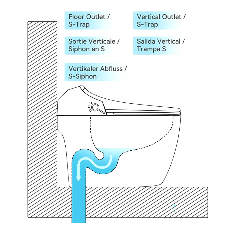 Hynova AX2 Pro Smart Bidet Toilet with Aromatherapy, Rose Gold, 1.28 GPF