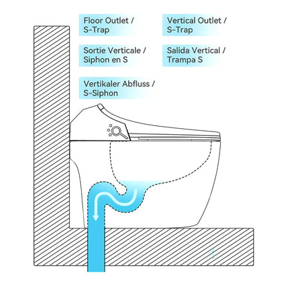 Hynova AX2 Pro Smart Bidet Toilet with Aromatherapy, Rose Gold, 1.28 GPF