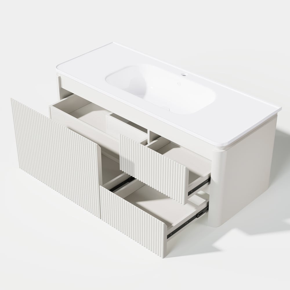Bathroom Vanity Set 47.2" Modern Warm White LED Floating Bathroom Vanity with Sink