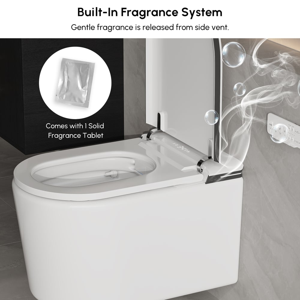 Airloo S6 Wall-Mounted Smart Bidet Toilet with Auto Lid, Aromatherapy