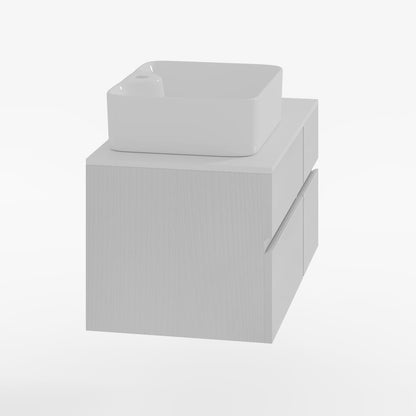 Modern 31.5" Floating Single Bathroom Vanity with Stone Resin Top, Ceramic Basin