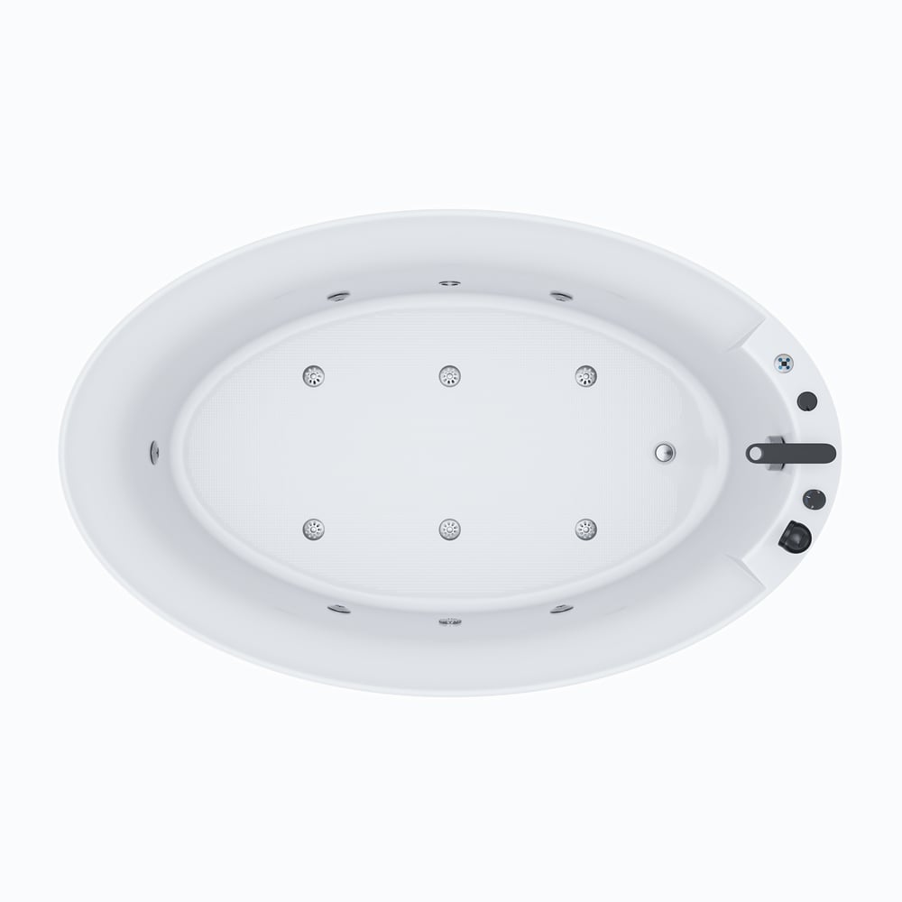 67" Fluted Acrylic Whirlpool Bathtub with Jetted Massage Temperature Control