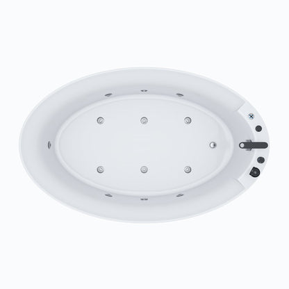 67" Fluted Acrylic Whirlpool Bathtub with Jetted Massage Temperature Control