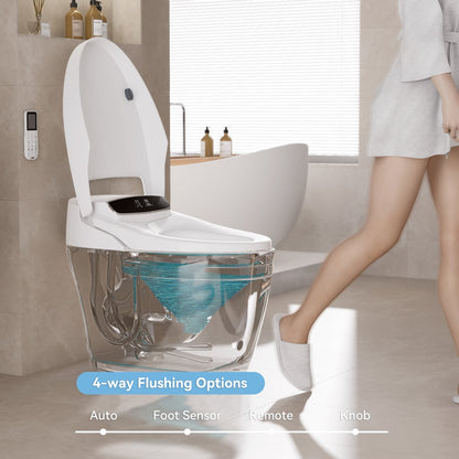 Hynova AX8 Pro Smart Bidet Toilet with UV Sterilization, White, 1.28 GPF