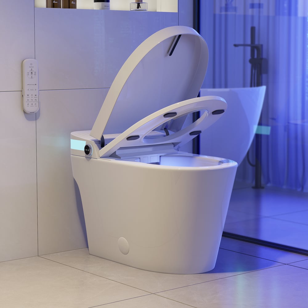 Glowin K1 Smart Bidet Toilet with Heated Seat & Rear Ambient Light, 1.32 GPF