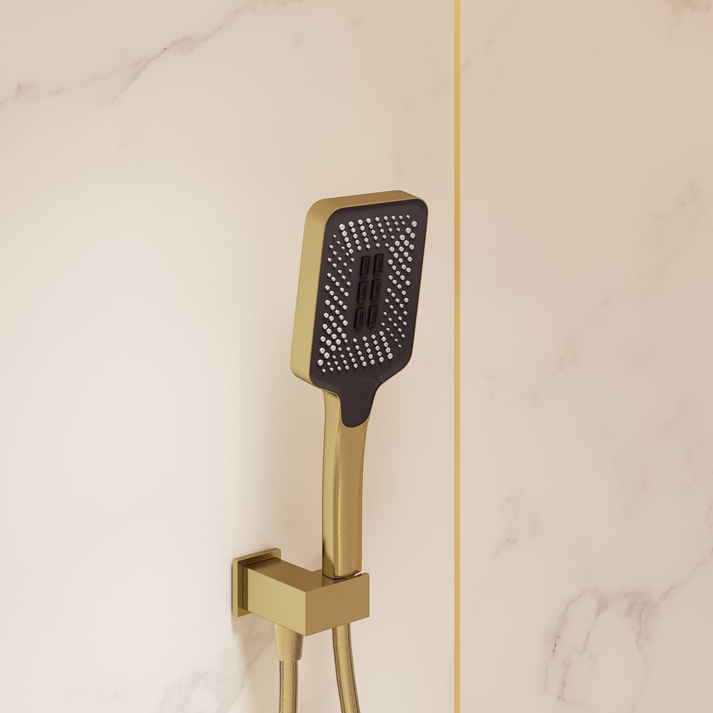 Dual Head Shower System – 12" Ceiling & 8" Wall Shower with Handheld, Solid Brass