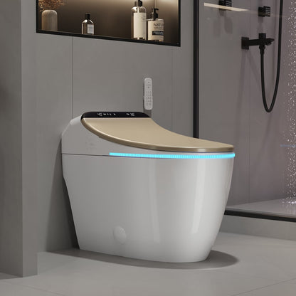 Hynova AX2 Pro Smart Bidet Toilet with Aromatherapy, Rose Gold, 1.28 GPF